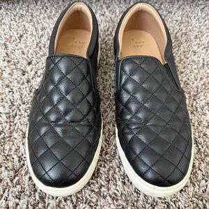 Quilted Leather Slip on Shoes